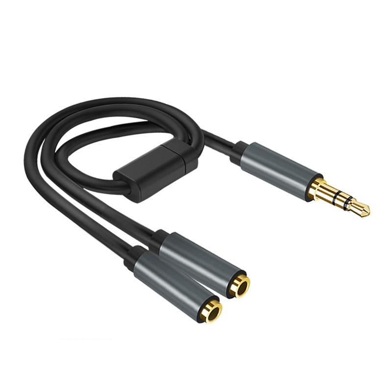 声卡双话筒双耳机分线手机耳机一分二线3.5mm输入输出1分2分线器