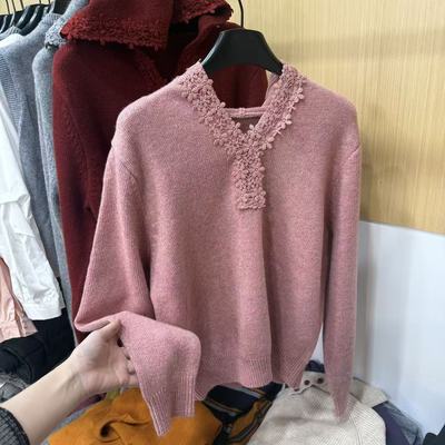 2025秋冬新款韩版宽松显瘦连帽针织衫女百搭毛衣上衣打底