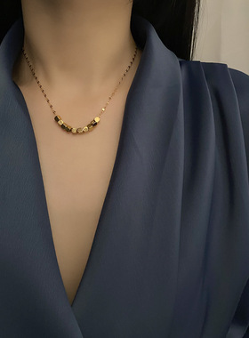 小方块冷淡简约风十全十美锁骨链