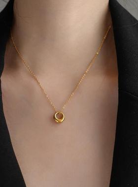 温柔气质小圆环项链女夏锁骨链