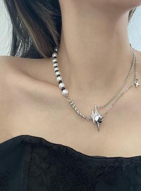 小众设计星体系列项链女珍珠拼接