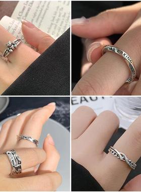 小巧复古线条戒指女简约ins潮