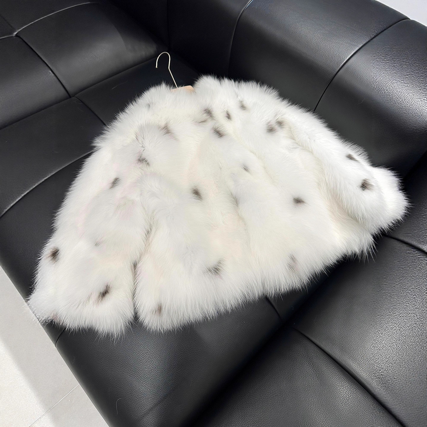 钓系姐姐 夫人不爱荔枝皮同款山猫纹狐狸毛腹毛短款皮草外套女