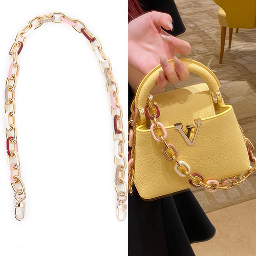 彩色链条肩带lvcapucines链条