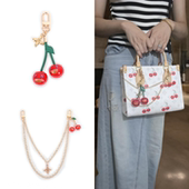 适用lv包包樱桃链挂饰链子可爱立体亚克力樱桃表情挂件包装 饰链