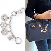 适用铂金包马蹄印装 饰链条挂件改造birkin锁头H链子挂饰配件