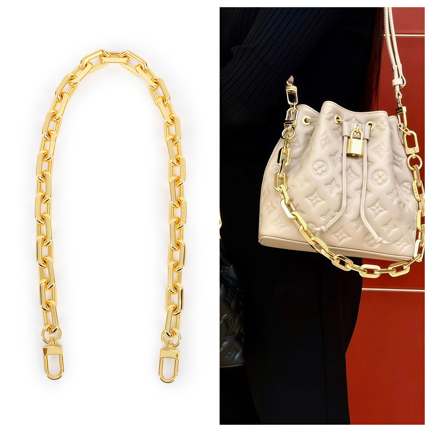 lv双肩包腋下链条挂饰