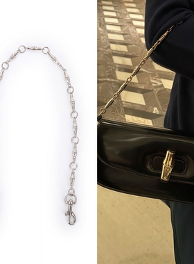 适用gucci竹节链条肩带单肩斜挎包配件改造bamboo night手提链子