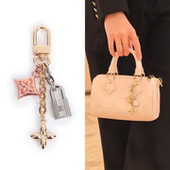 适用lv 饰链条改造keepall锁头链挂饰配件 nano枕头包四叶草挂件装