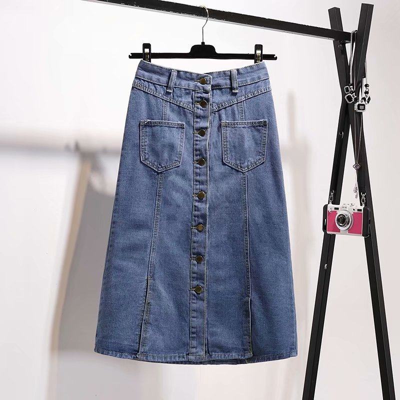 new pattern One pace skirt summer Thin section Paige Self cultivation Show thin Significantly higher pocket Button Denim skirt skirtin the Women's clothing/Boutique , Skirts  category - from Buy2taobao.com to provide professional Taobao agent buy service