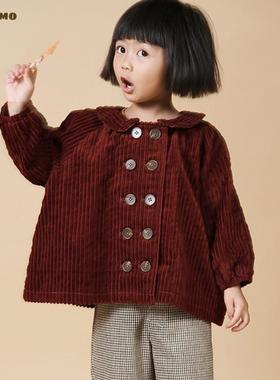 colormo女童春秋款纯棉灯芯绒外套上衣带内衬女宝宝外出时尚