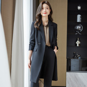 外套女风衣2023新款 套装 秋中长款 西服阔腿裤 大衣职业装 高级感西装