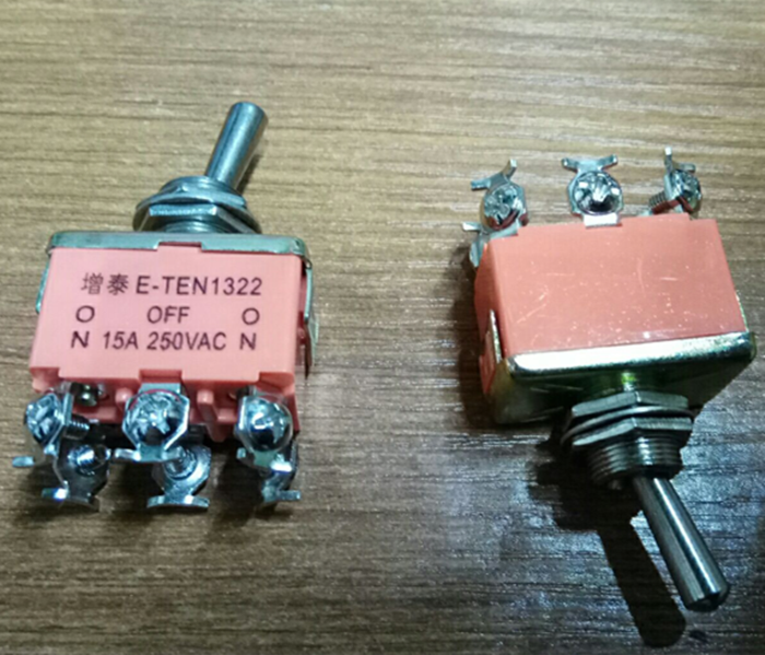 摇臂钮子开关TYPE1322 6脚3档ON-OFF -ON 12mm 六脚三档拨动开关