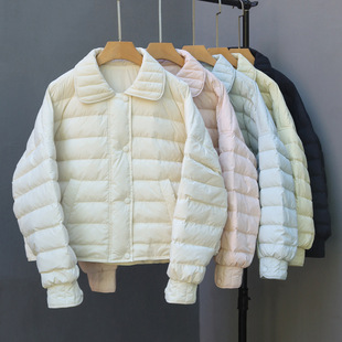 短款 冬季 翻领白鸭绒轻便保暖上衣宽松 2025新款 轻薄羽绒服女款