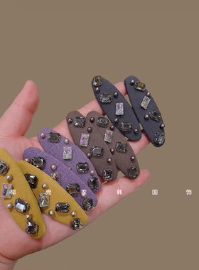 新款复古感谬INS气质发夹水钻鸭嘴夹刘海碎发精致发饰女轻奢头饰