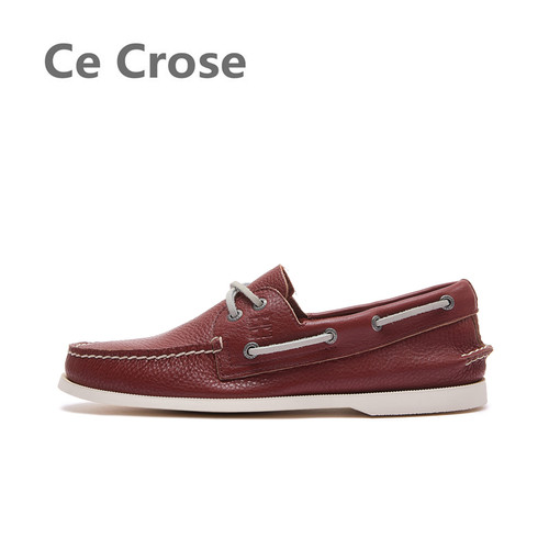 Ce Crose斯科乐手工缝制真皮通勤驾车休闲舒适懒人乐福经典帆船鞋