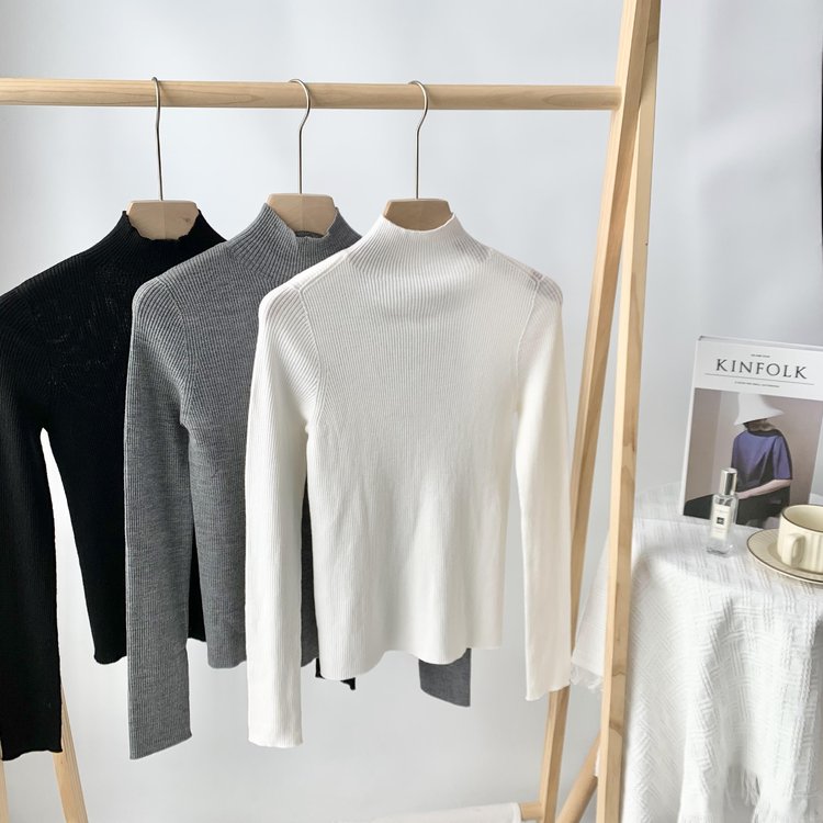 现货ICIC小禾同源【易打理系列】早秋新款无缝美丽诺羊毛针织衫