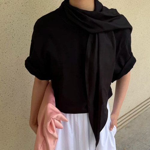 现货Car同源女士紧密丝棉宽松丝巾装饰 基础款穿成艺术品