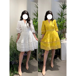 现货DV同源深圳南油女装25夏新款刘亦菲同款连衣裙短款明艳穿搭