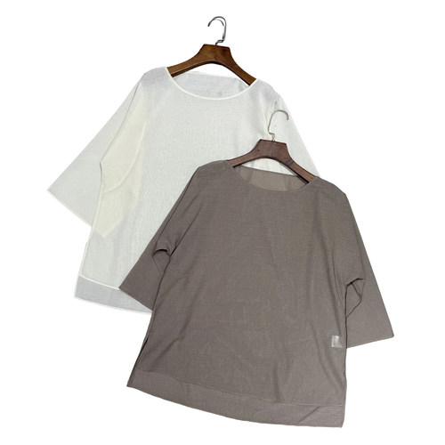 现货Cortan同源桑蚕丝棉混纺深圳南油宽松版T恤棉纱蝙蝠袖Sol系列