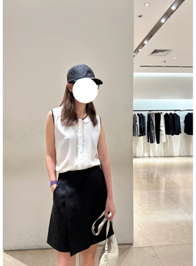 现货ICIC小禾同源女装新款厚苎麻斜纹布短裤东方禅意遇上夏日时髦