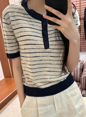 现货ICIC小禾【不染色系列】女装新款麻丝混纺套头针织衫