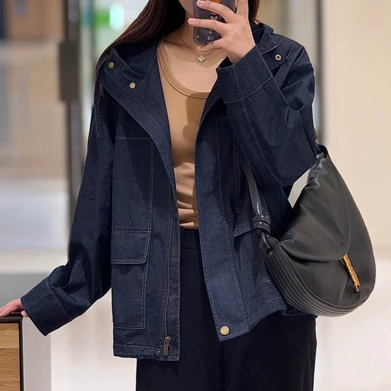 现货ICIC小禾 同源斜纹棉弹牛仔布牛仔外套