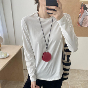 瑜伽运动简约纯色T恤套头内搭新 打底衫 现货 love长袖