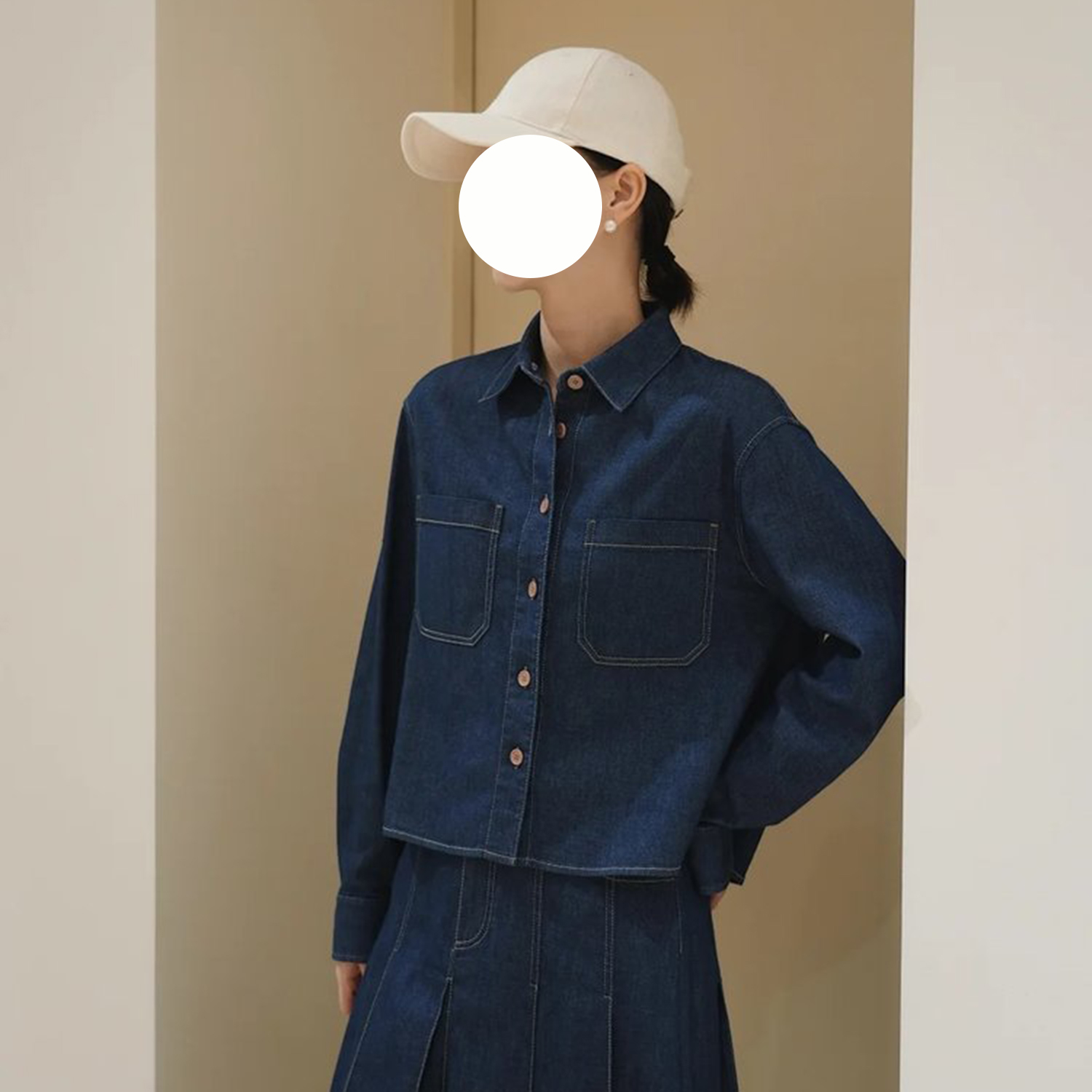 现货ICIC小禾同源【土壤牛仔】2025早秋新款轻薄棉弹牛仔长袖衬衫