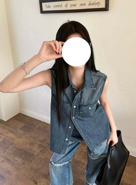 现货M1u同源25春夏新品女士钱布雷无袖衬衫上衣