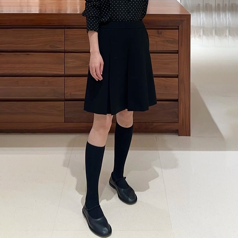 现货ICIC小禾同源女装春季新款防缩毛条绵羊毛弹力斜纹花呢半身裙