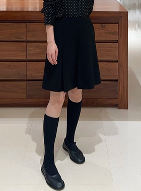 现货ICIC小禾同源女装春季新款防缩毛条绵羊毛弹力斜纹花呢半身裙