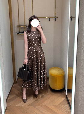 现货Max同源深圳南油100%桑蚕丝26春夏新女装真丝印花无袖连衣裙