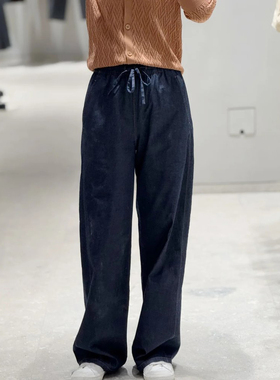 现货ICIC小禾同源女装25春夏新款斜纹棉弹薄牛仔布阔腿裤子