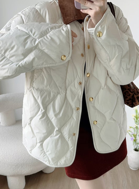 现货MC同源新品防风防水 90鸭绒拼灯芯绒量感暖核巴恩风羽绒服