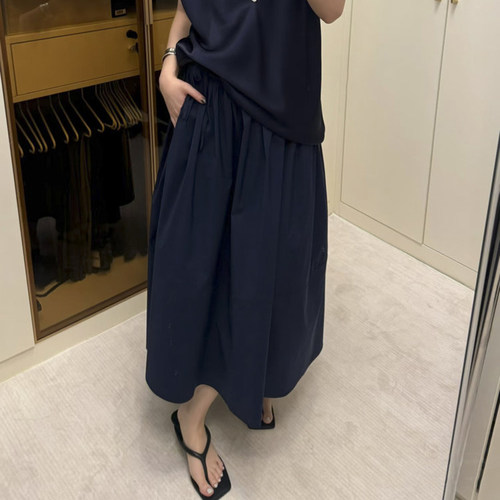 现货ED同源半身裙女新款立裁花苞白月光长款半裙