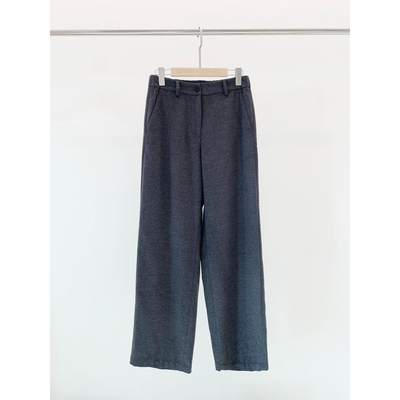 现货ICIC小禾同源2025女装新款羊毛法兰绒直筒裤「贵价质感」