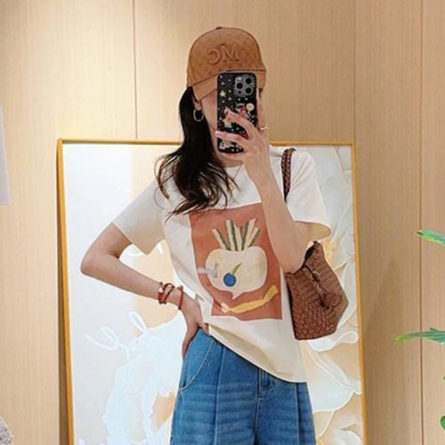 现货ICIC小禾女装新款棉汗布T恤