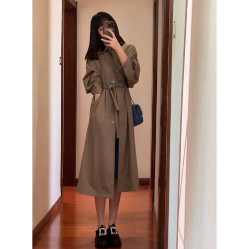 现货ICIC小禾同源【露珠风衣】女装春夏款薄丝毛廓形长款风衣外套