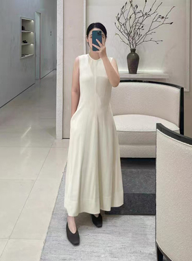 现货TOT同源北欧深圳南油女装25春夏新款飘逸质感梭织条纹连衣裙