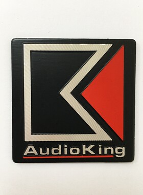 台湾Audioking声皇音响标牌KTV铭牌铁网高光拉丝铝牌网贴46*46mm