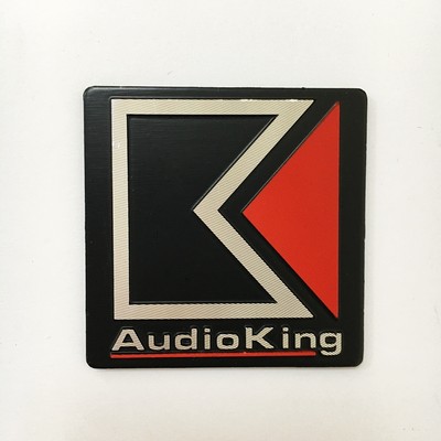 台湾Audioking声皇音响标牌KTV铭牌铁网高光拉丝铝牌网贴46*46mm