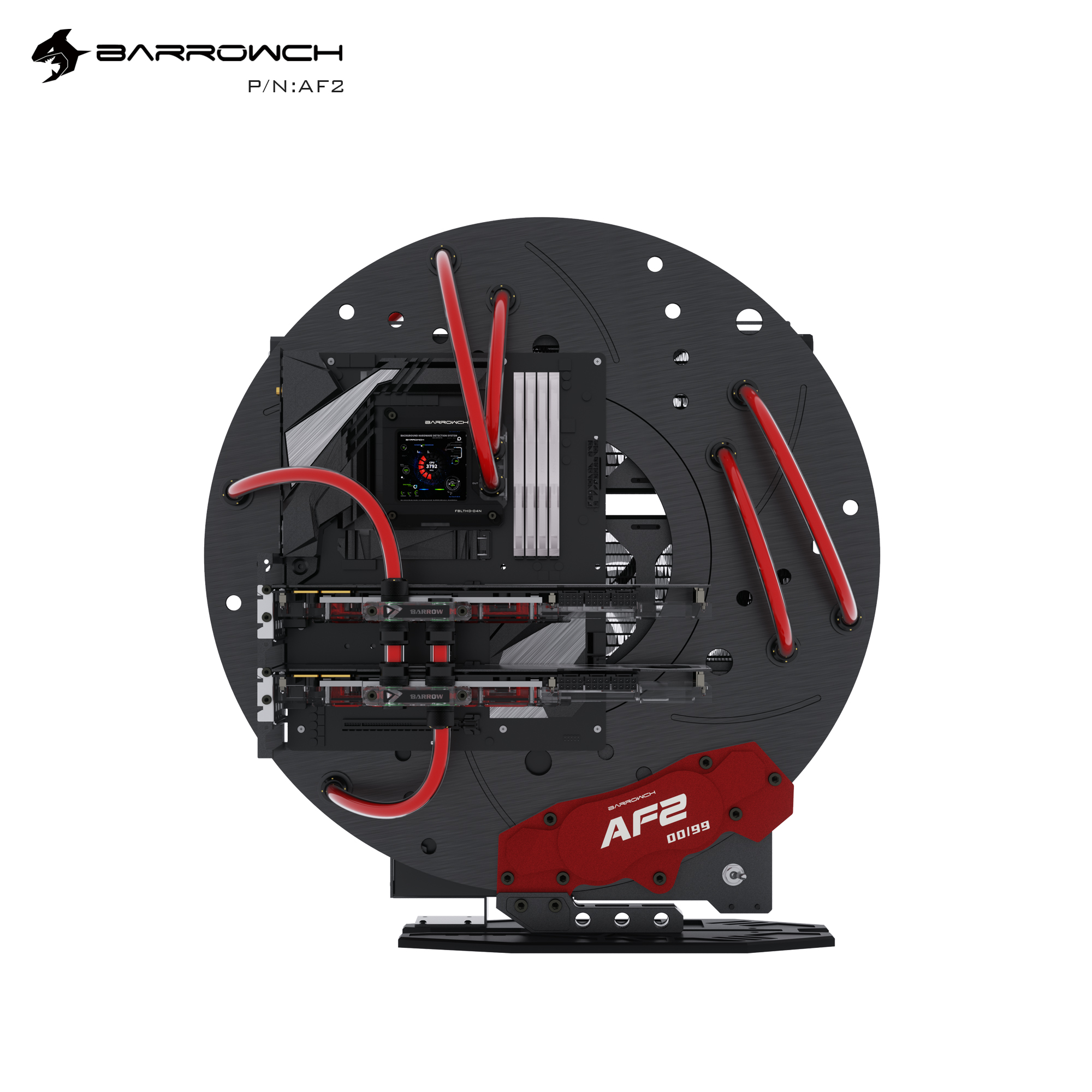Barrowch 限量版 开放式 全铝合金刹车盘水冷机箱 AF2