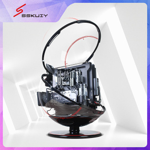 Winbot WIN 迎广 黑红球型机箱分体水冷金属硬管方案 机箱