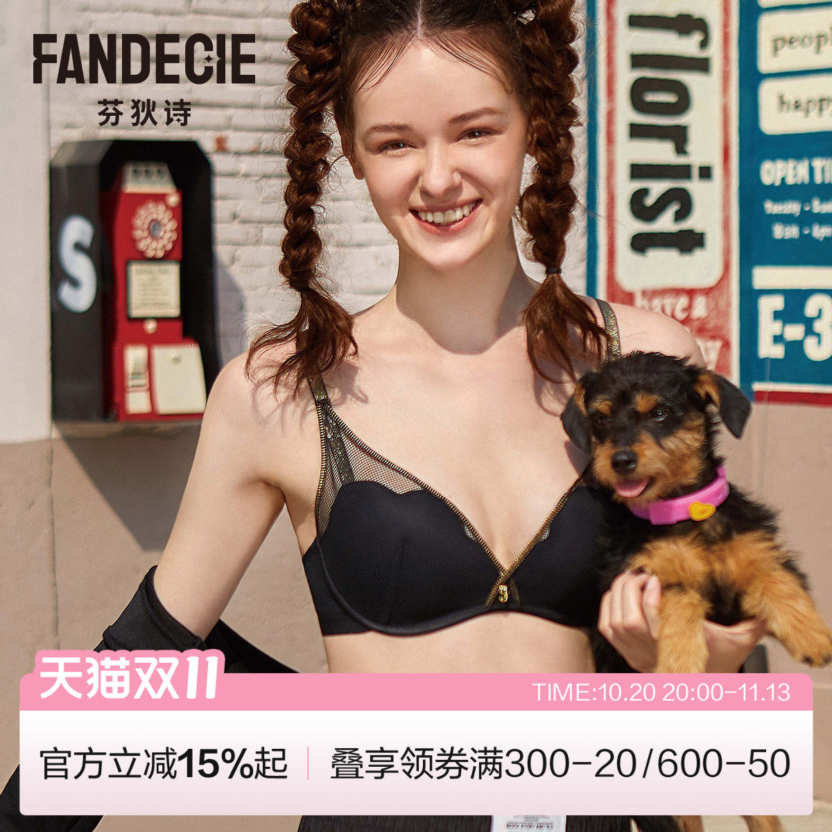 【喵喵杯】芬狄诗无钢圈内衣女网纱小胸聚拢显大上托文胸FB00276