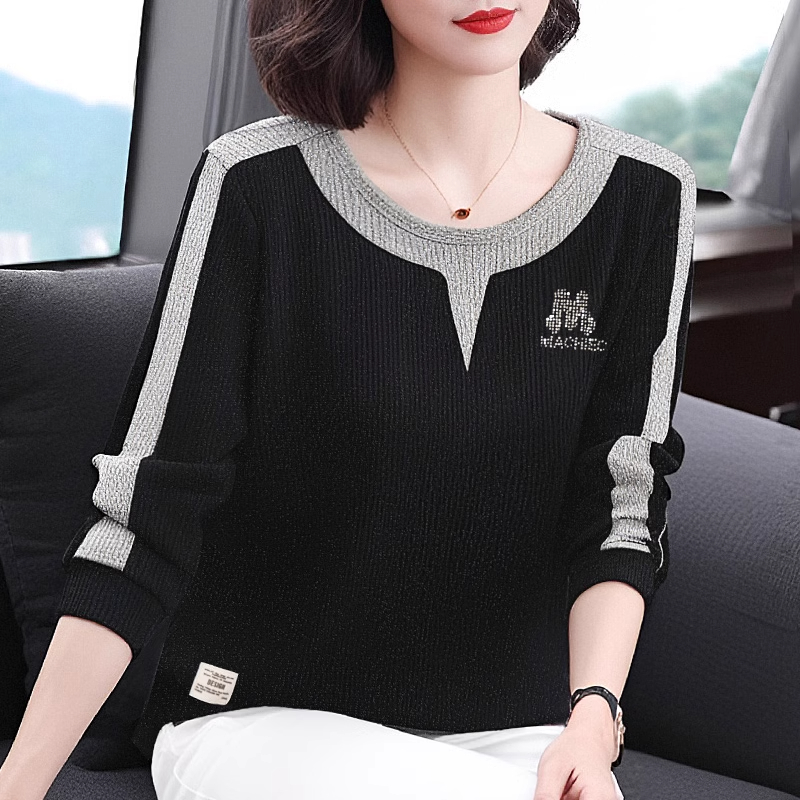 春秋打底衫女冬季新款时尚洋气妈妈长袖t恤大码胖mm宽松遮肚上衣