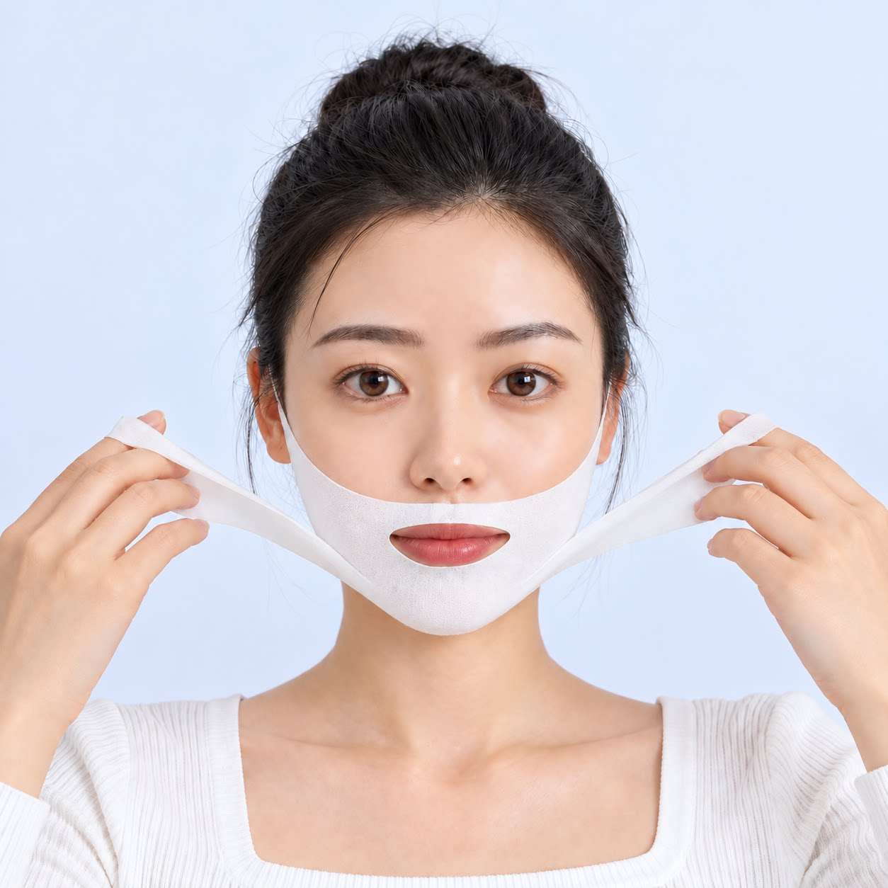 嫁颜塑颜面膜提拉紧致咬肌神器双下巴苹果肌法令纹凝胶挂耳面膜贴