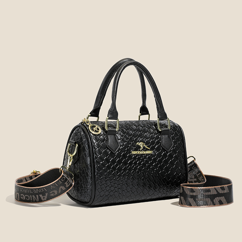 枕头包女2025新款英伦时尚编织纹波士顿女包百搭宽肩带单肩斜挎包