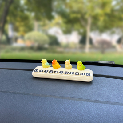 彩色可爱鹦鹉小鸡临时停车牌