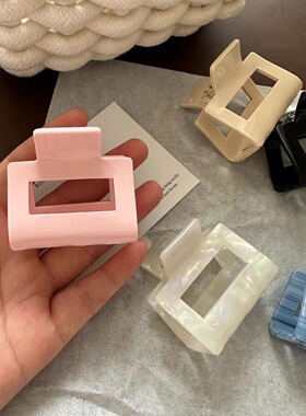 韩版撞色抓夹简约时尚发抓方形小号鲨鱼夹ins风气质半扎发抓